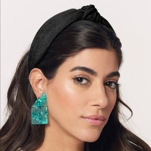 LELE SADOUGHI BLACK WOVEN HEADBAND